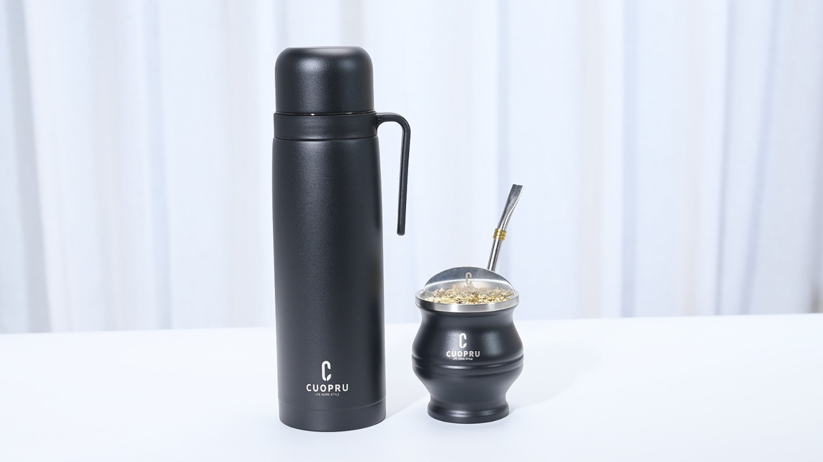 Stainless Steel Yerba Mate Kit with Gourd, Bombilla & Cleaning Brush