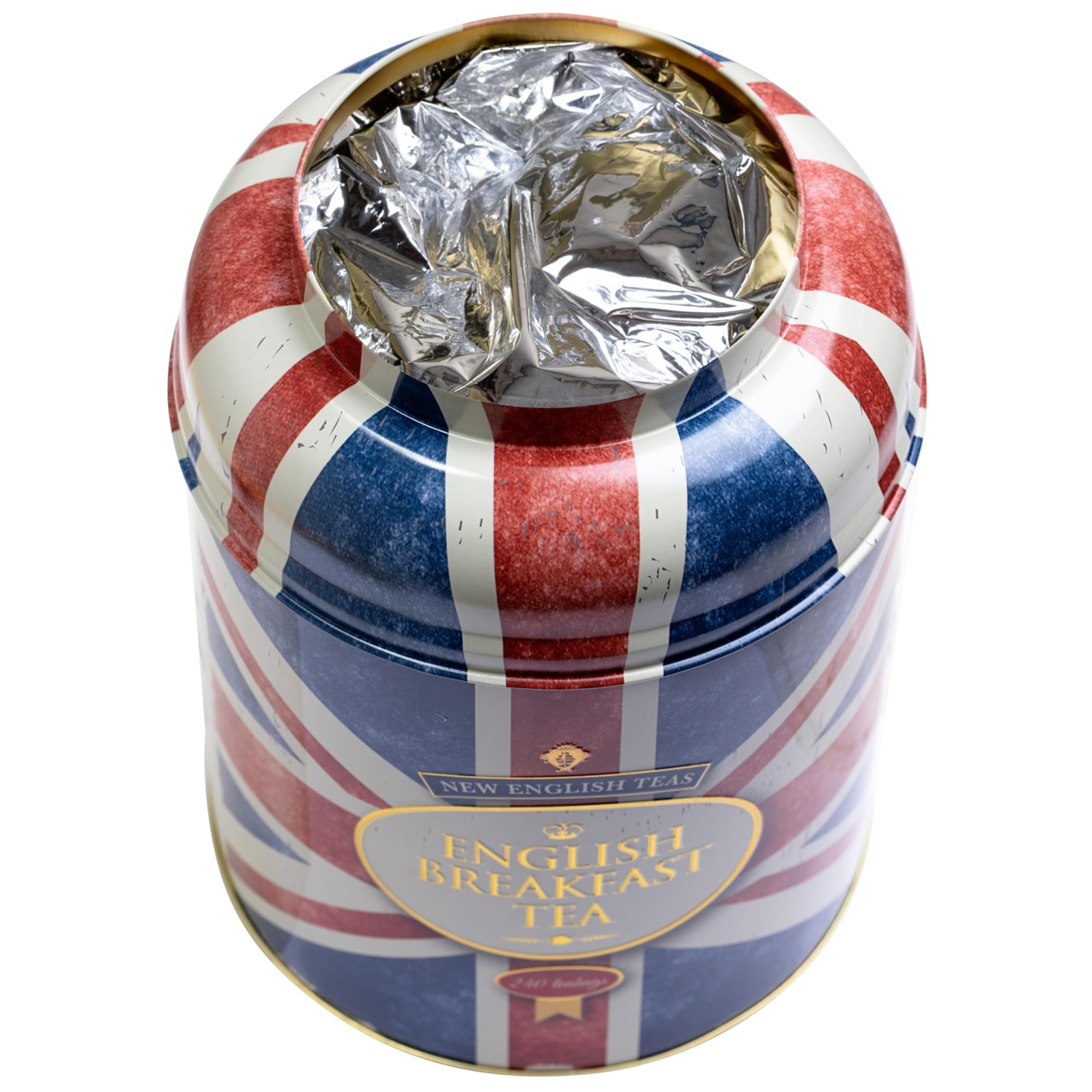 Union Jack Large Round Tea Caddy With 240 English Breakfast Teabags Kitchen