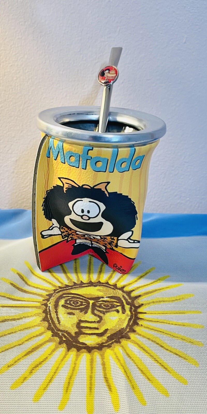 Mate cup yerba argentino – Mafalda + bombilla straw Mafalda
