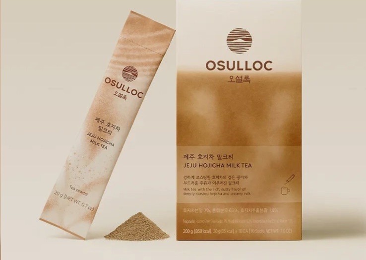 OSULLOC Korean Milk Tea Stick Set 3 Flavors Matcha Hojicha Milk Tea 30 Sticks