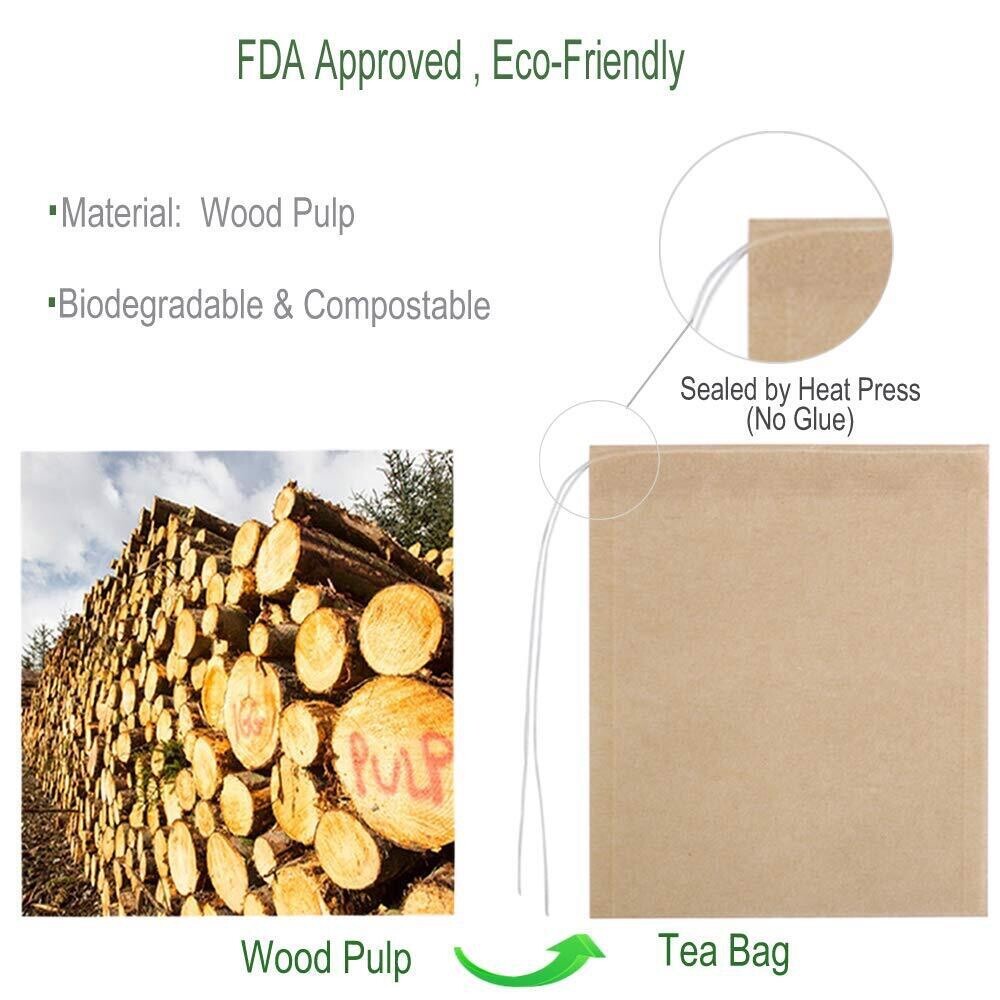 500 Pcs Unbleached Tea Bag Coffee Filter Food Grade Biodegradable Paper