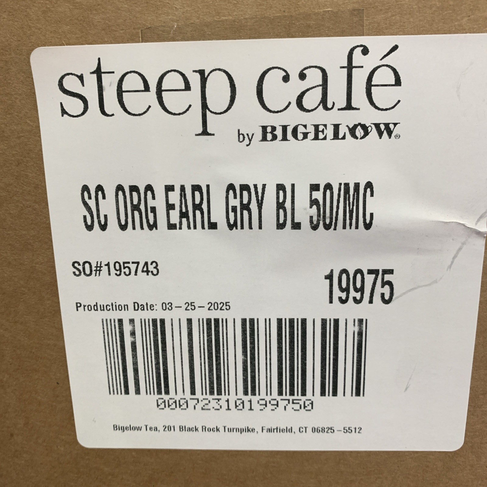 50 Pack Steep Cafe By Bigelow EARL GREY Organic Tea Bags Black Tea Steep Café