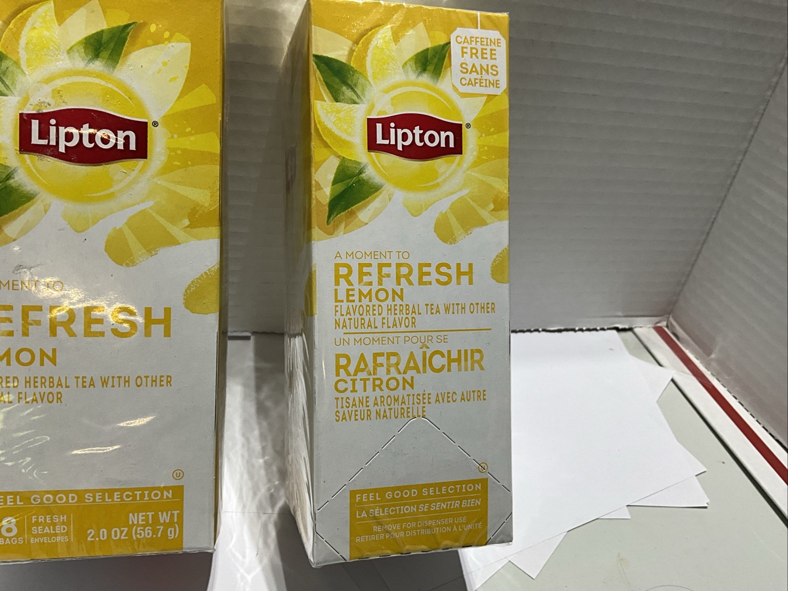 LIPTON REFRESH LEMON TEA BAGS Lot Of 2 Sealed Boxes Of 28 Best By 4/27