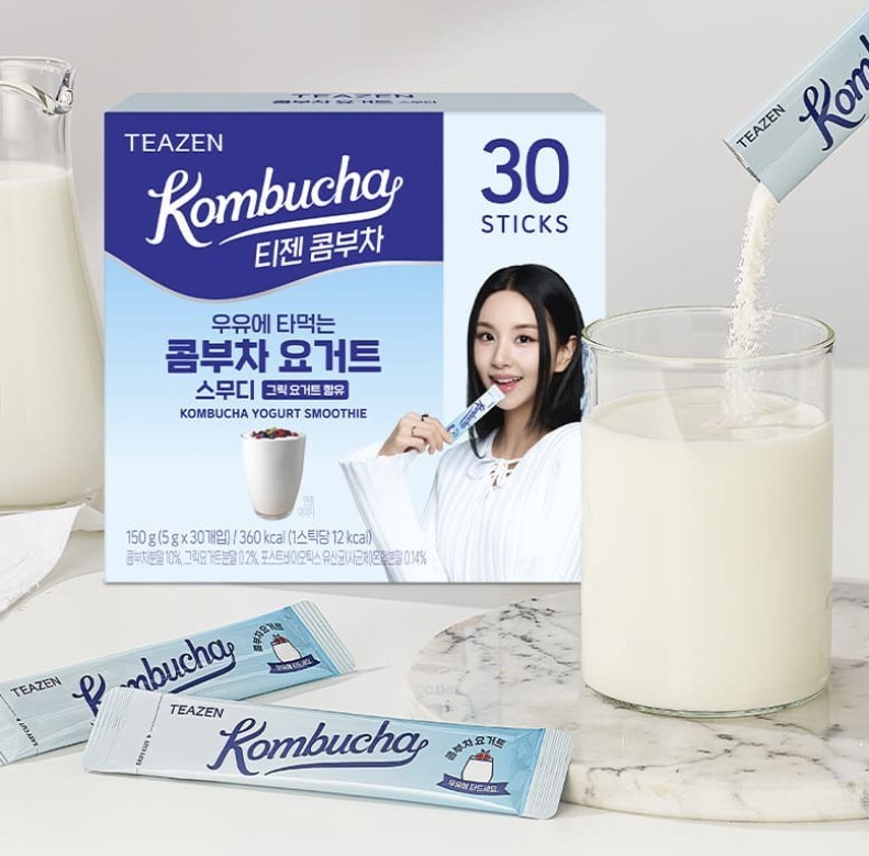 TEAZEN Kombucha Yogurt Smoothie Powder 30 Sticks 150g Probiotics Prebiotics NEW