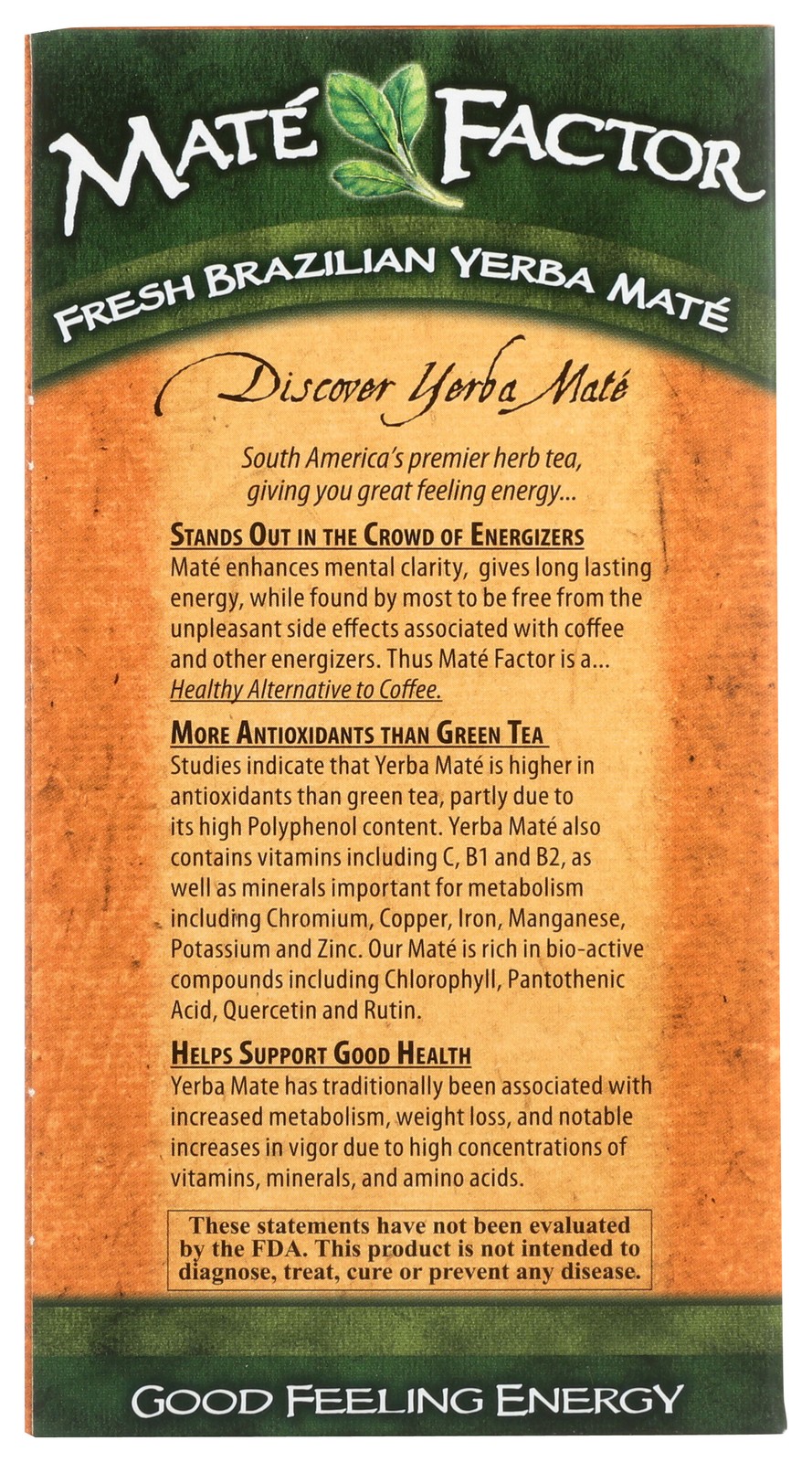 Mate Factor Organic Yerba Tea Bags Chai 20 Herb 3 Pack