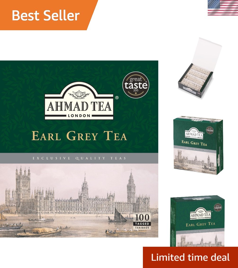 Earl Grey Tea Bags – 100 Count, Gluten-Free & Antioxidant Rich