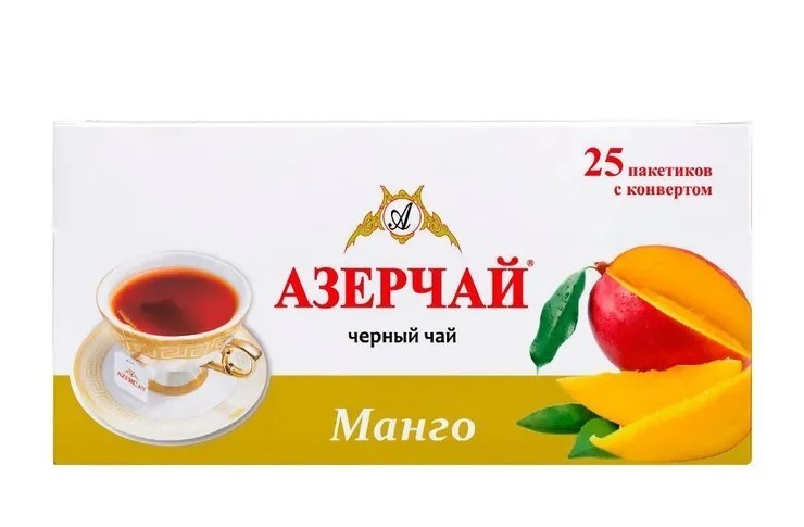 Azertea Mango Flavoured Black Tea – Азерчай- 25 Tea Bags – Azercay – Azerbaijan