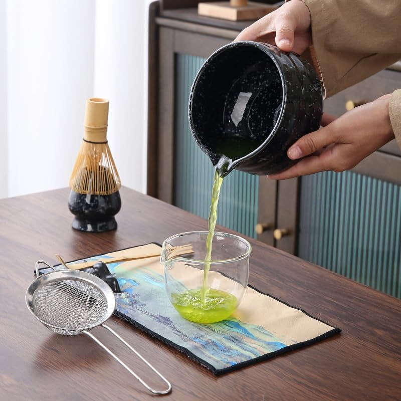7Pcs Matcha Whisk Set Includes Matcha Bowl, Matcha Whisk Holder, Bamboo Matcha