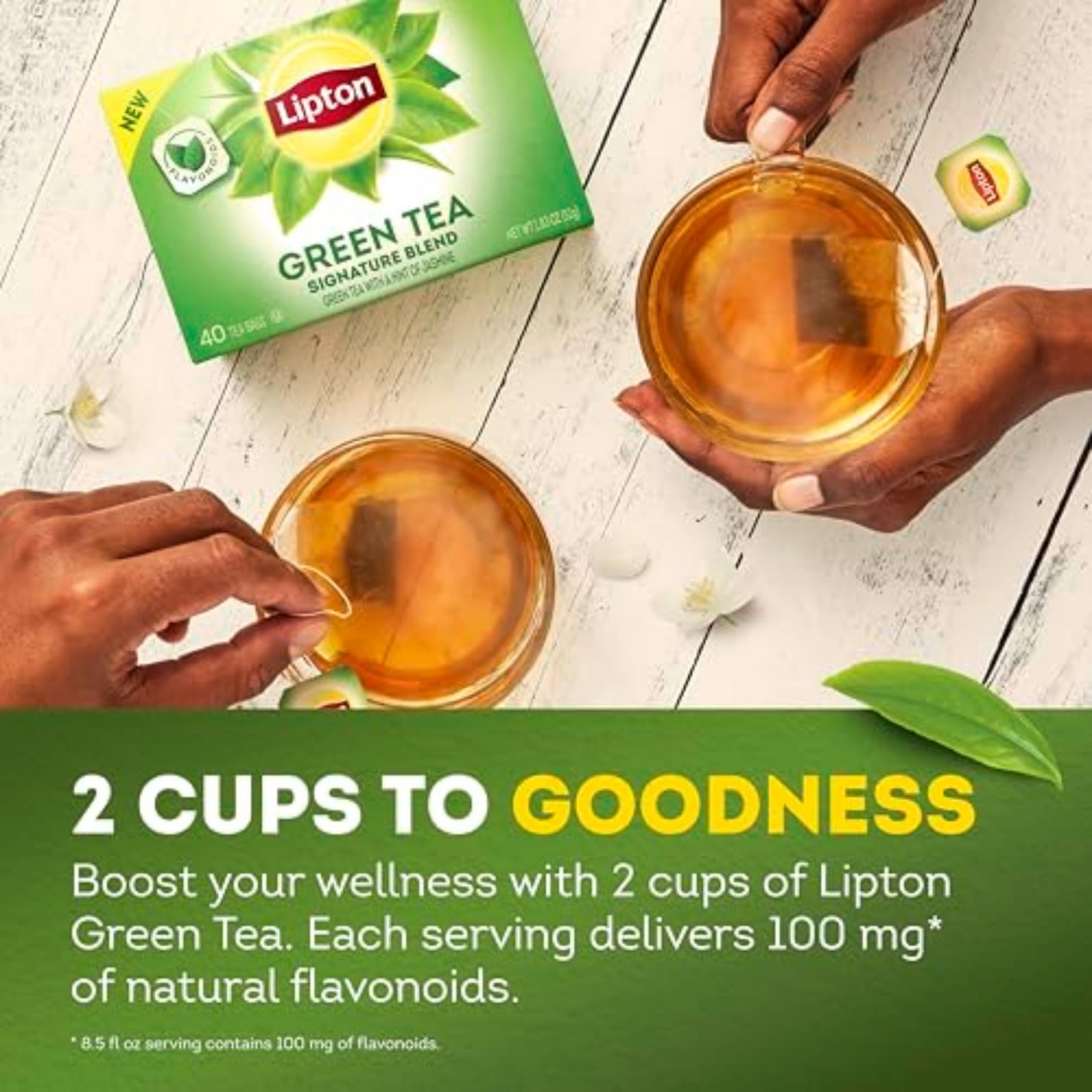 Lipton Signature Blend Green Tea Bags, Unsweetened Teabags for 40 Bags