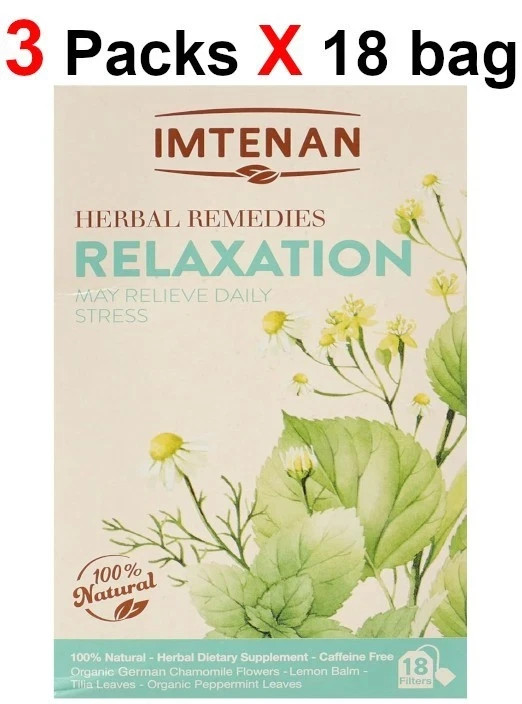 3 Packs IMTENAN Relaxation herbal Remedy Tea 18 bag امتنان شاى أعشاب تلطيف الكحه