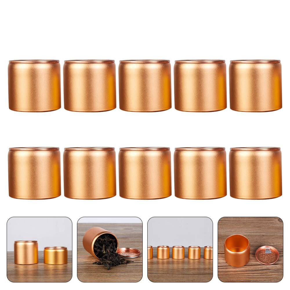 10Pcs Scented Tea Packaging Box Sealed Aluminum Can Candy Storage Jar Canister
