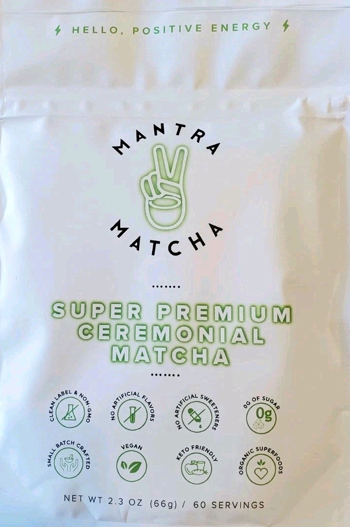 Mantra Matcha 2.3 Oz. Super Premium Ceremonial Matcha Powder Exp. 8/1/26 Organic