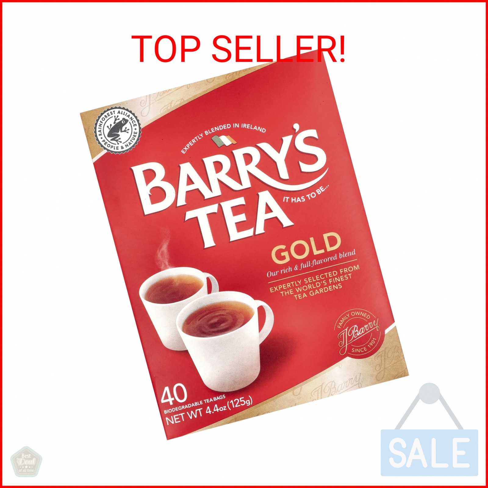 Barrys Tea Gold 40 Bags 125g (4.4oz)