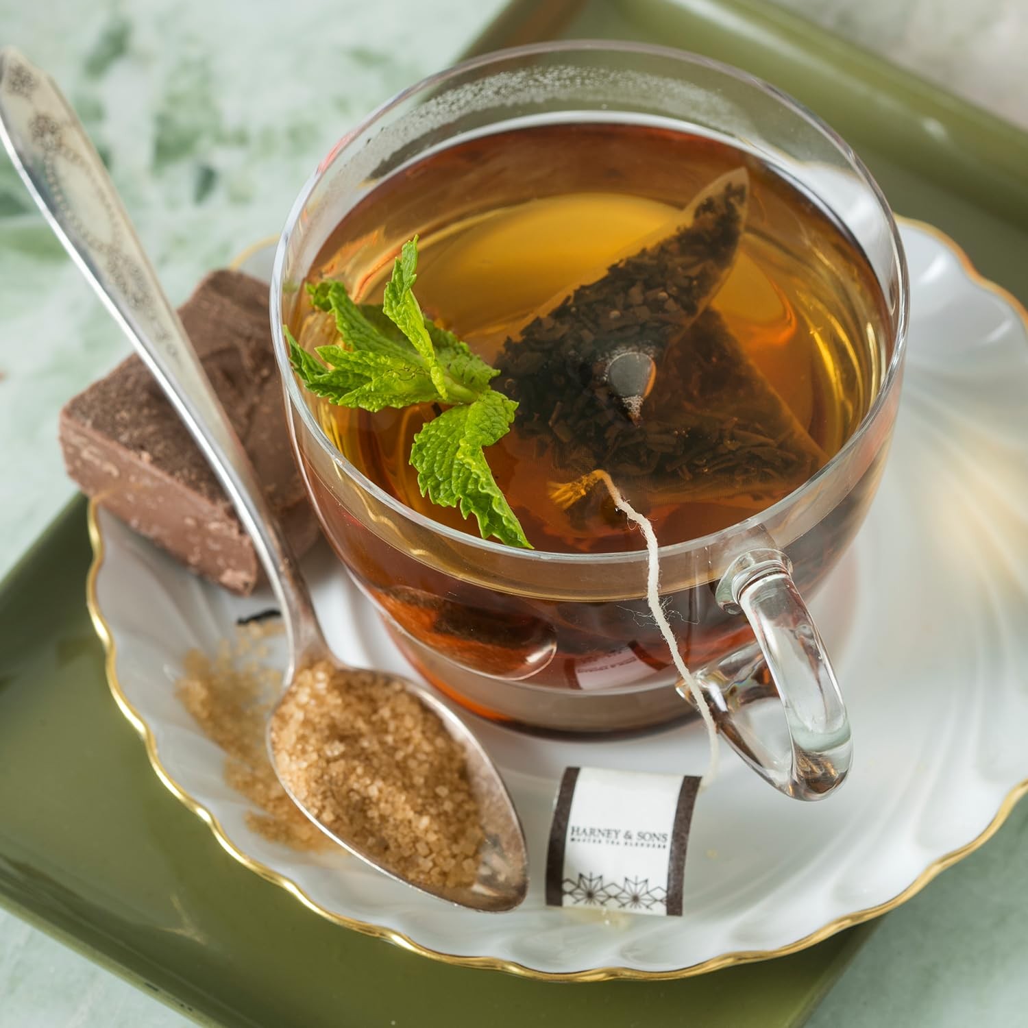Harney and Sons Chocolate Mint, Flavored Black Tea – 20 20 Count (Pack of 1)