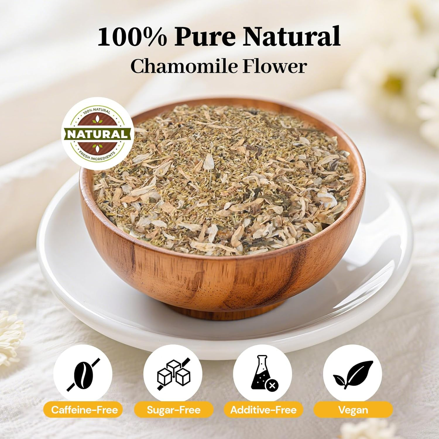 Chamomile Tea Bags, 100% Natural Dried Chamomile Tea Flowers Loose Leaf Premium