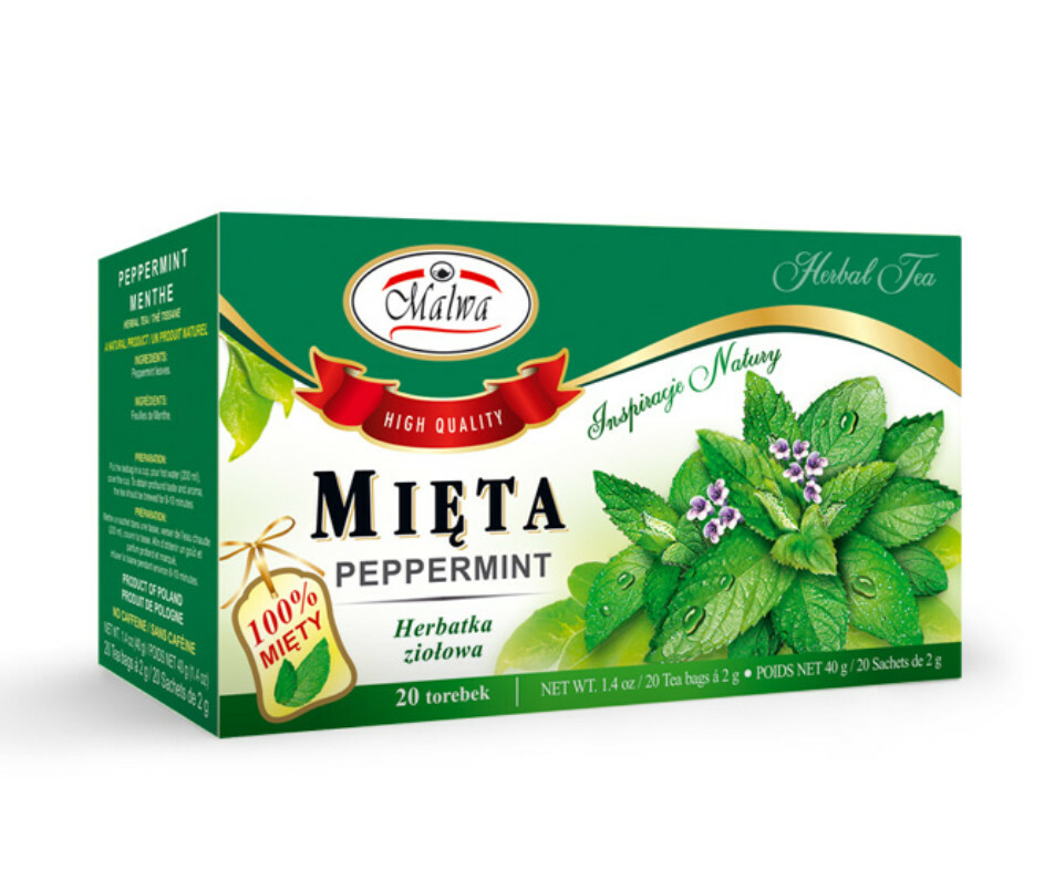 Malwa Mieta PEPPERMINT Polish Herbal Tea Poland 20 Tea Bags US Seller