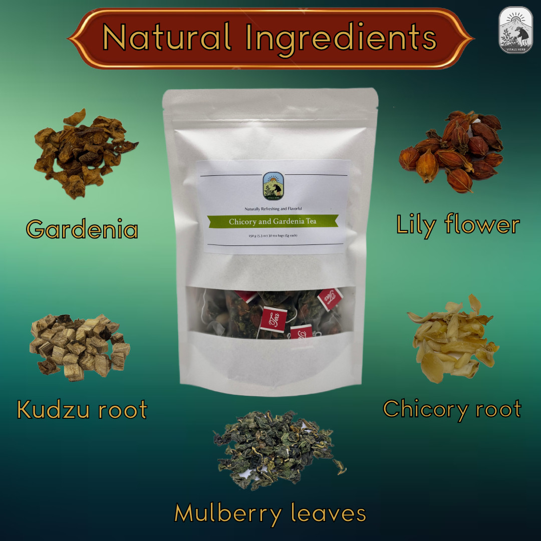 Chicory Gardenia Tea 30 Bags 150g Caffeine Free Whole Leaf Detox Herbal Blend