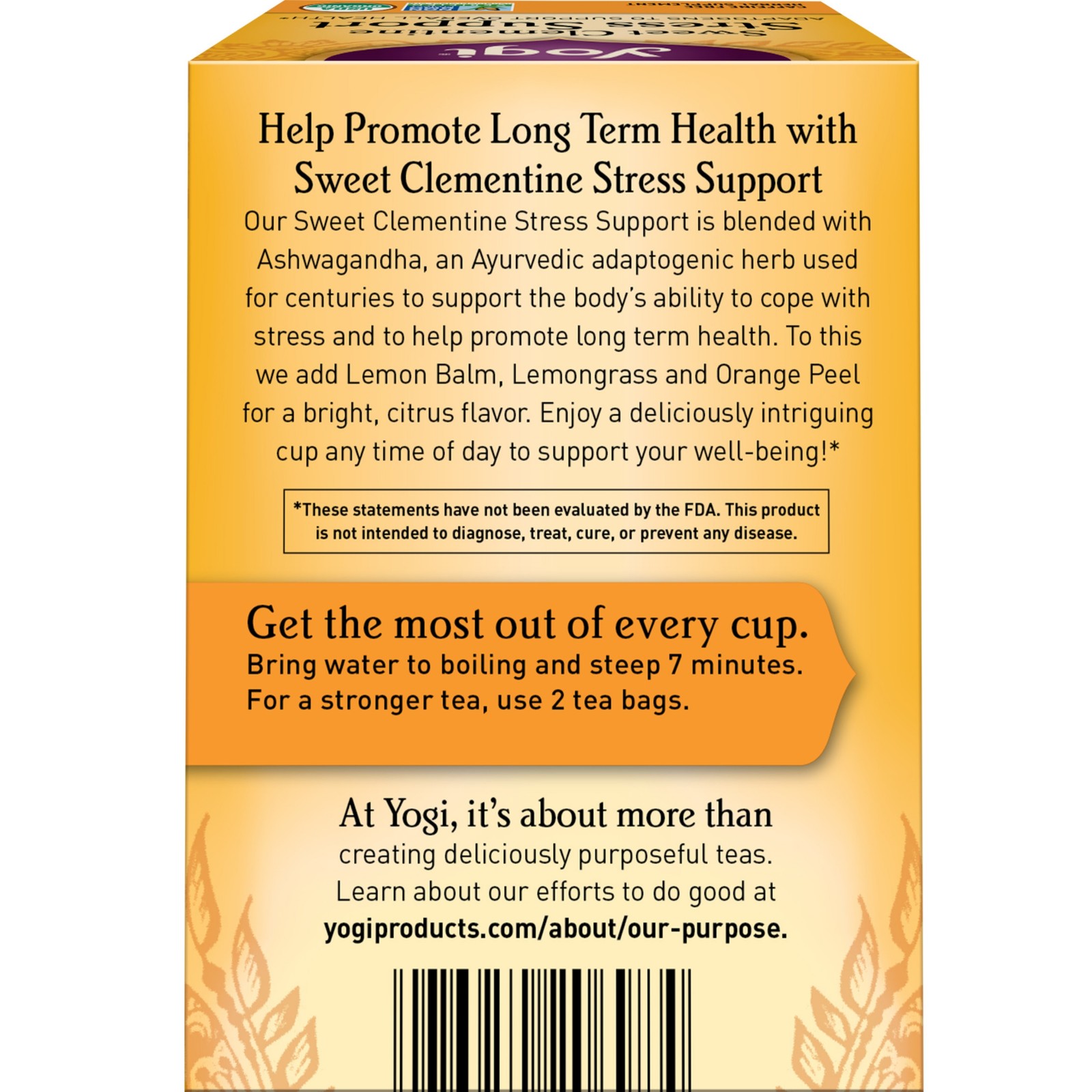 Yogi Tea – Sweet Clementine Stress Support (4 Pack) – 64 Organic Herbal Tea Bags