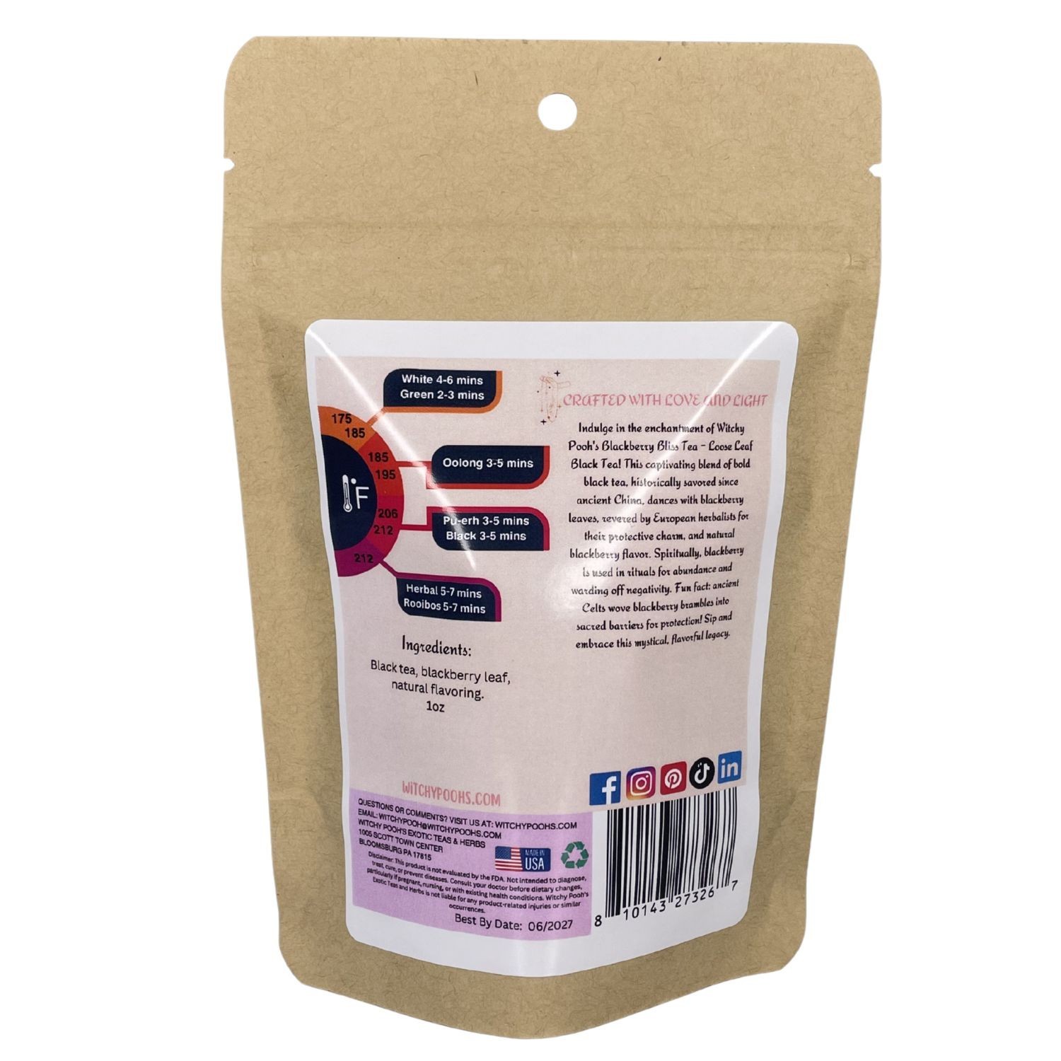 Witchy Pooh’s Blackberry Bliss Loose Leaf Blackberry Flavored Black Tea