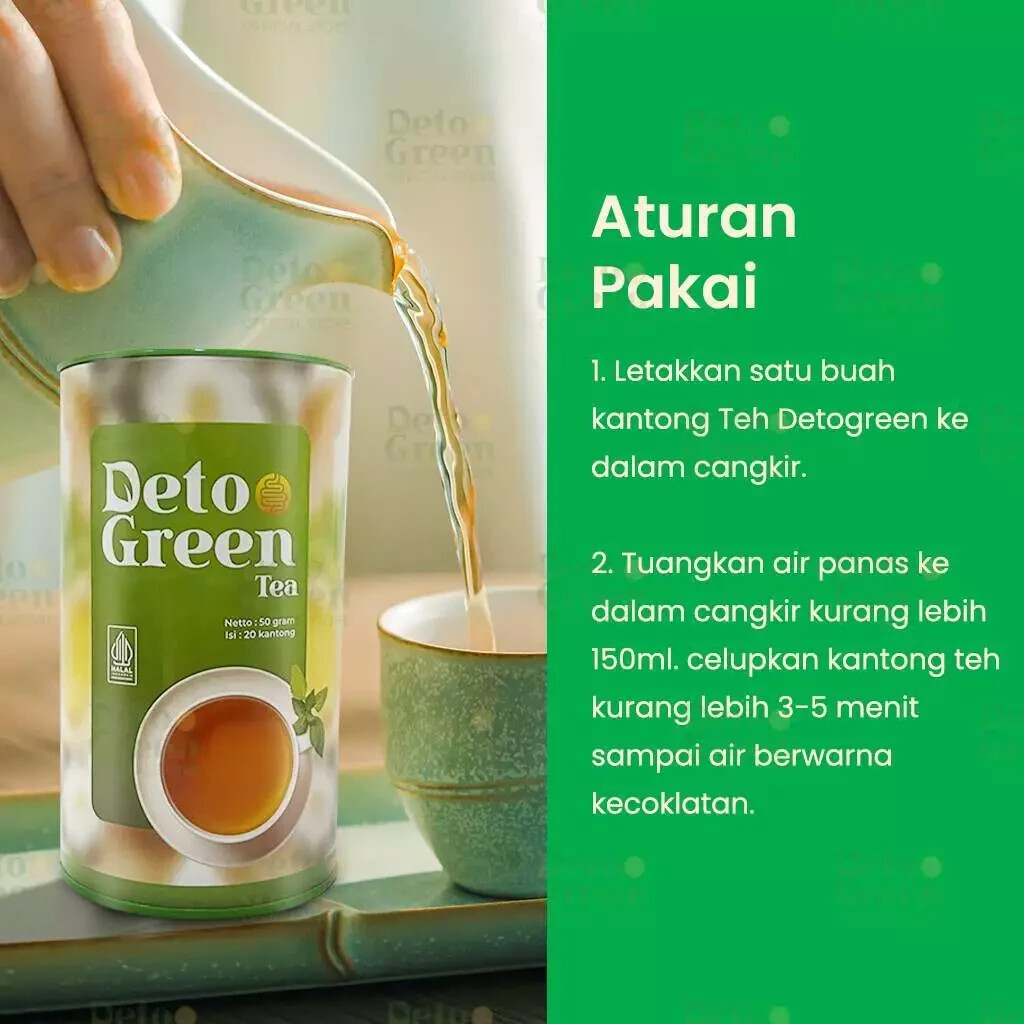 DETOGREEN Detox Tea Healthy and Organic 50 Grams 20 bags