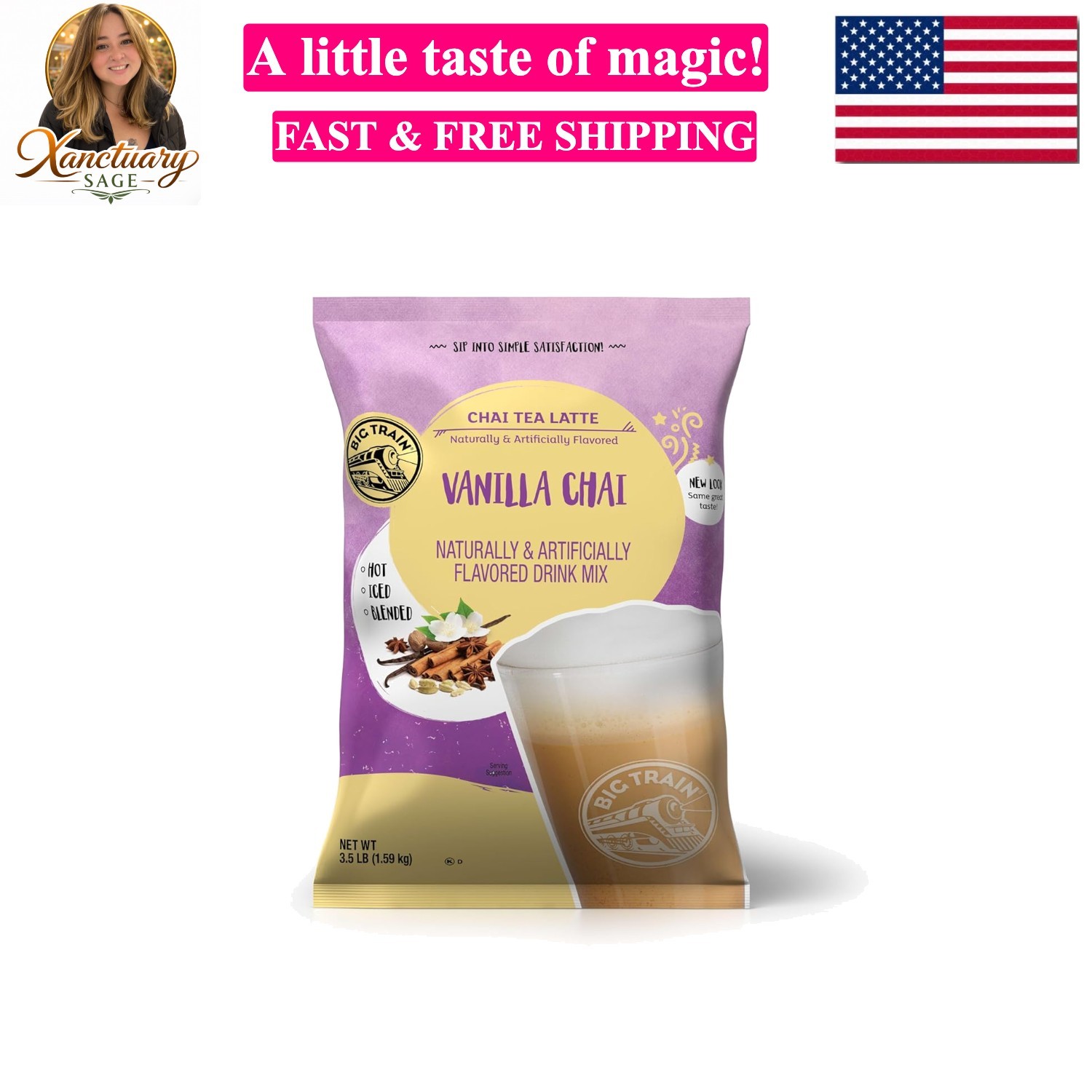 Vanilla Chai Tea Latte Beverage Mix, 3.5 Pound Pack of 1