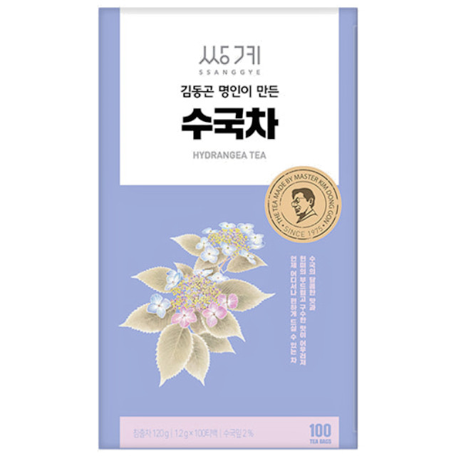Ssanggye Hydrangea Tea 100ct Naturally Sweet Sugar-Free Korean Herbal Tea Bags