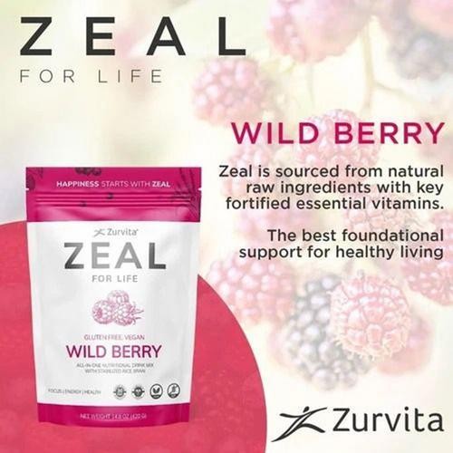 Zurvita Zeal For Life – 30-Day Wellness Bag (Wild Berry Flavor) – 420g FRESH