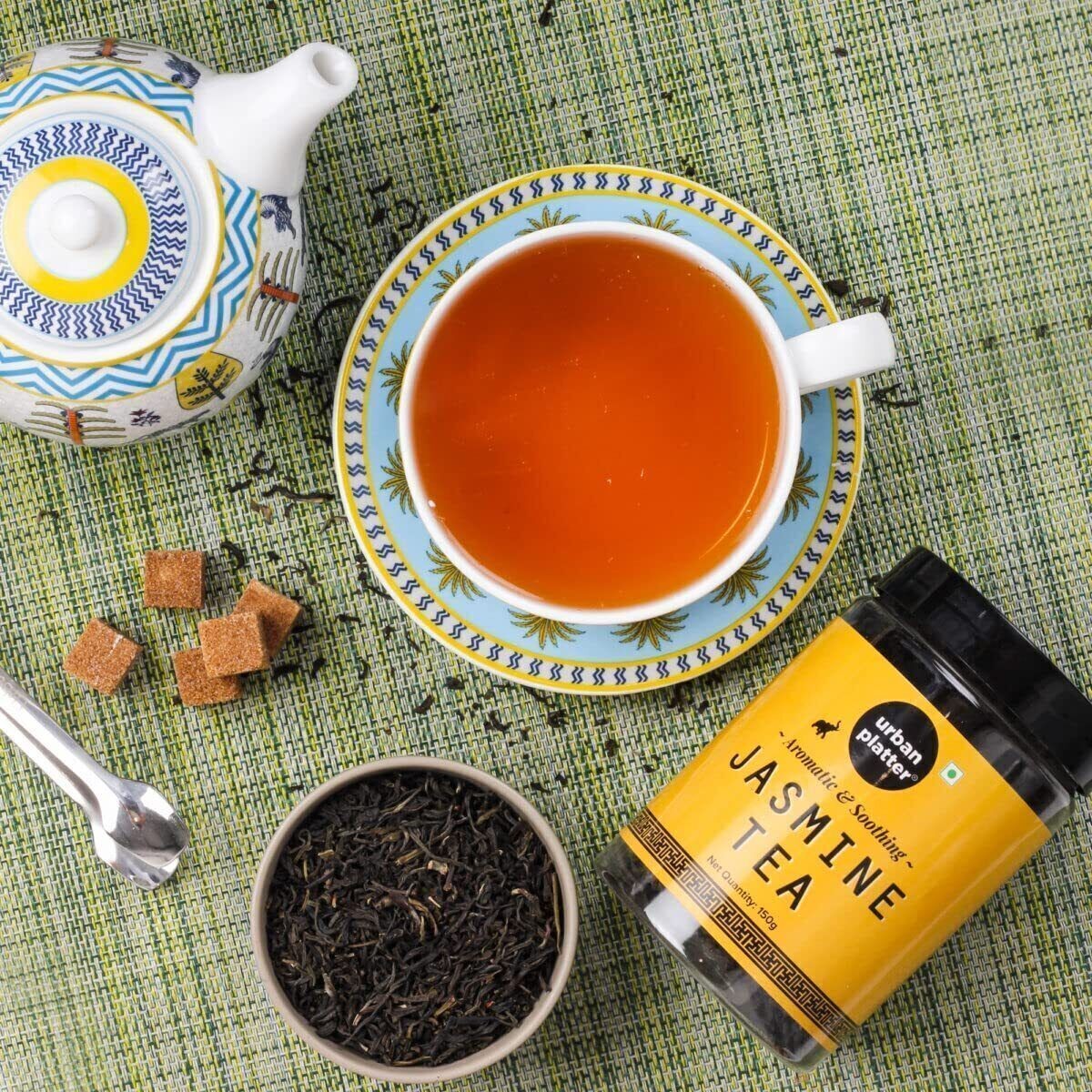 Aromatic And Soothing Oriental Jasmine Herbal Green Tea (Louce), 150gm Jar