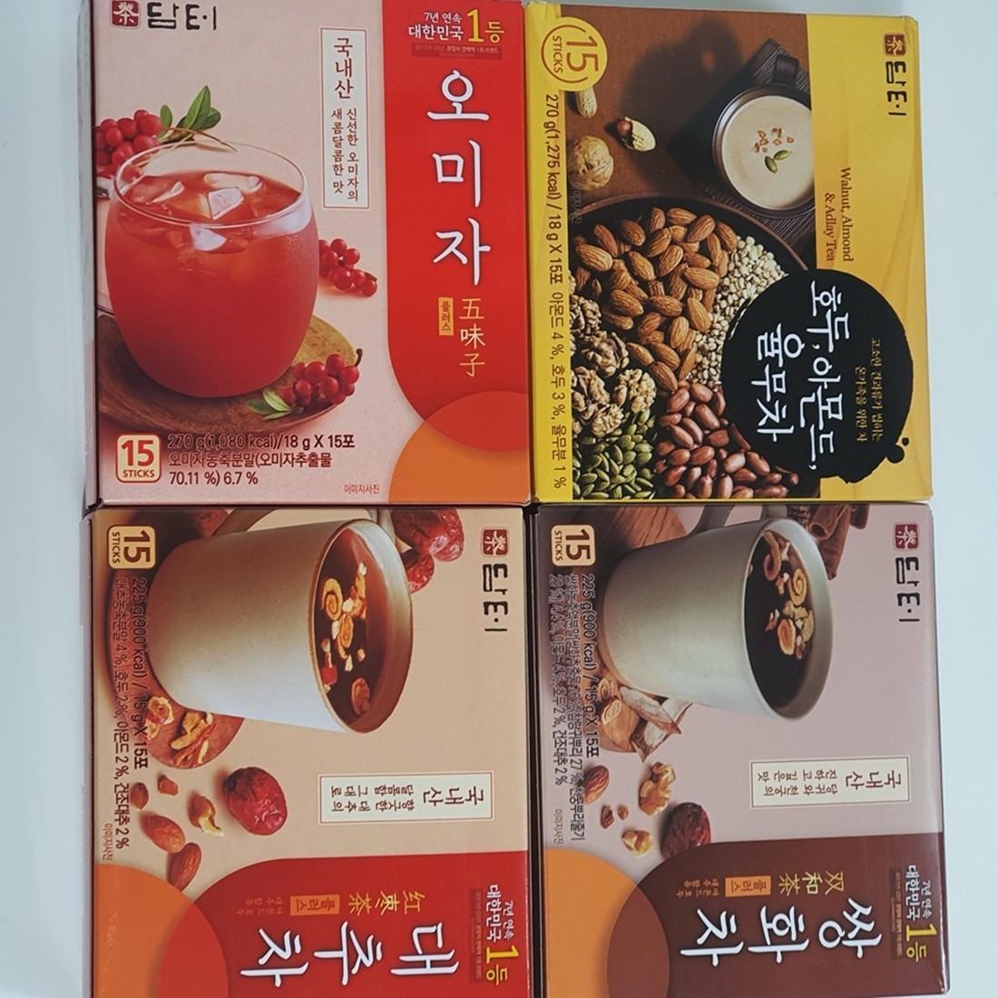 Korea Damtuh 4piece set Walnut Almond Adlay Jujube Schizandra Fruit Health Tea