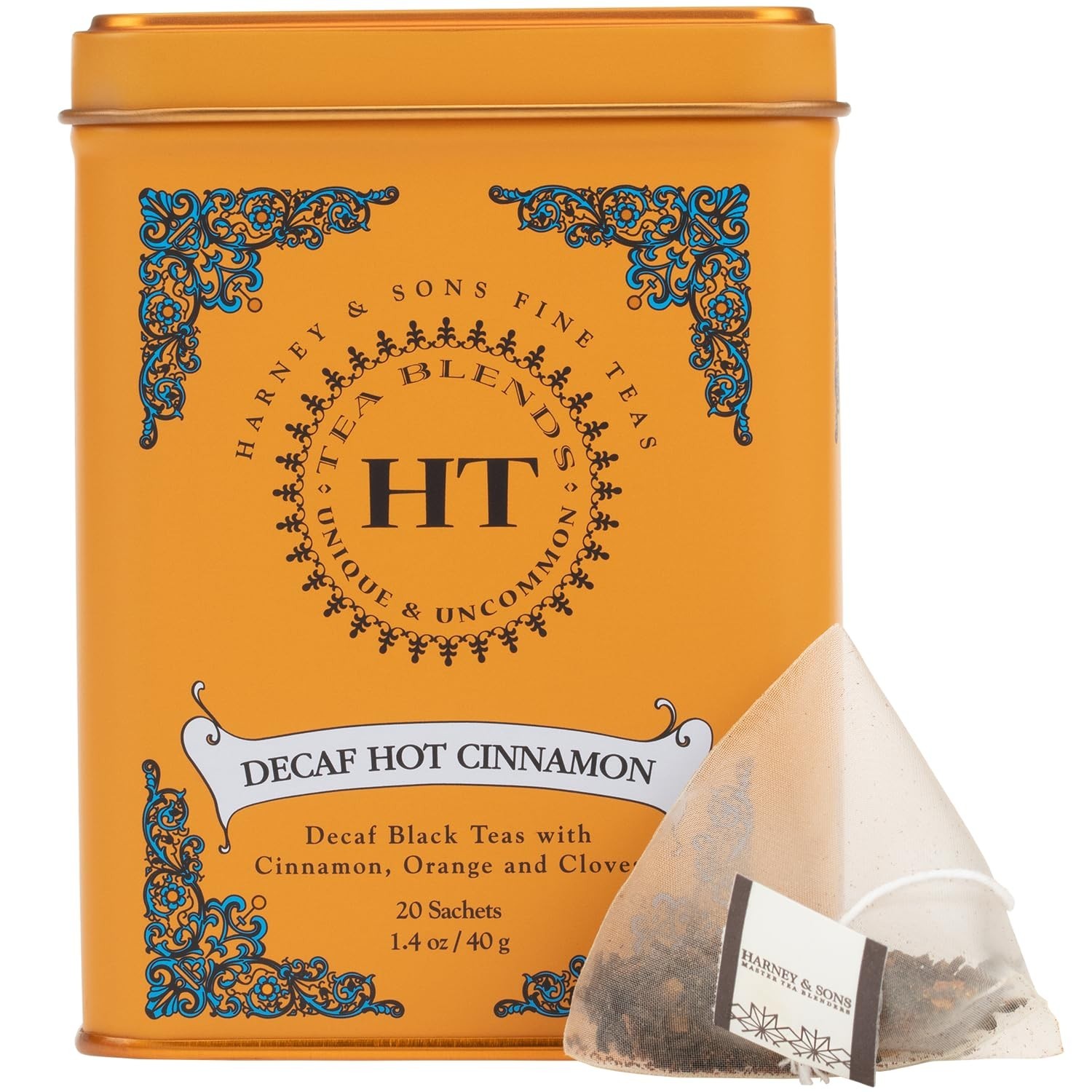 Harney & Sons Decaf Hot Cinnamon Tea – Stress Relief in Every Sip, 20 Sachets
