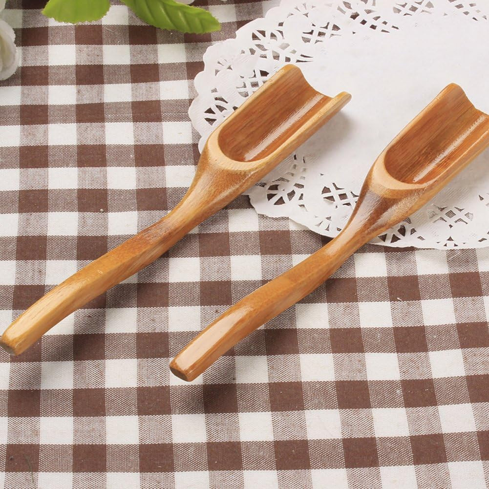 Tea Spoons Natural Bamboo Tea Spoon for Loose Tea ， 6Pcs Kung Fu Tea