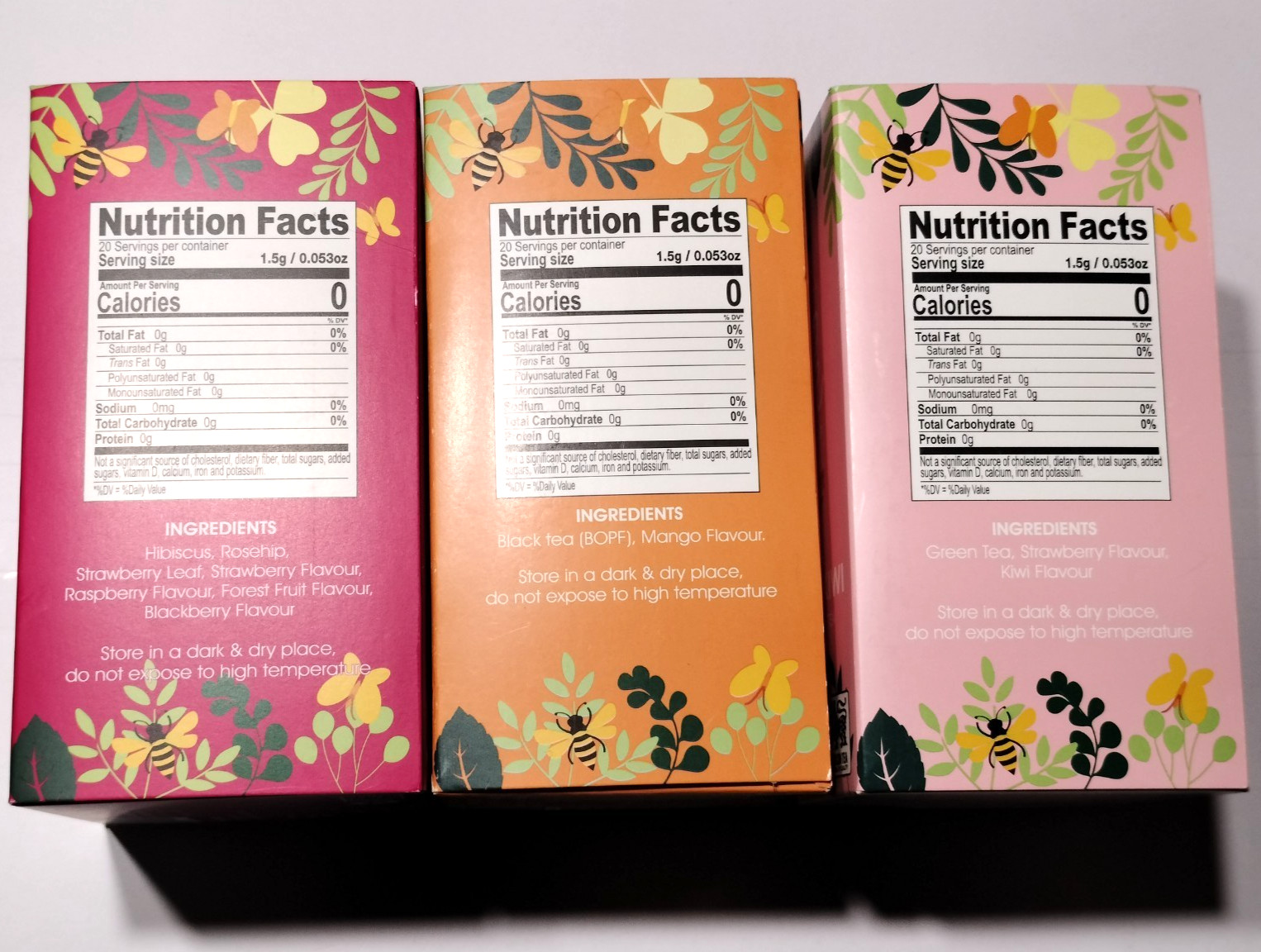 Lot of 3 Boxes T-PICK Green Ceylon Tea Strawberry Kiwi, Black Mango, Berry Boost