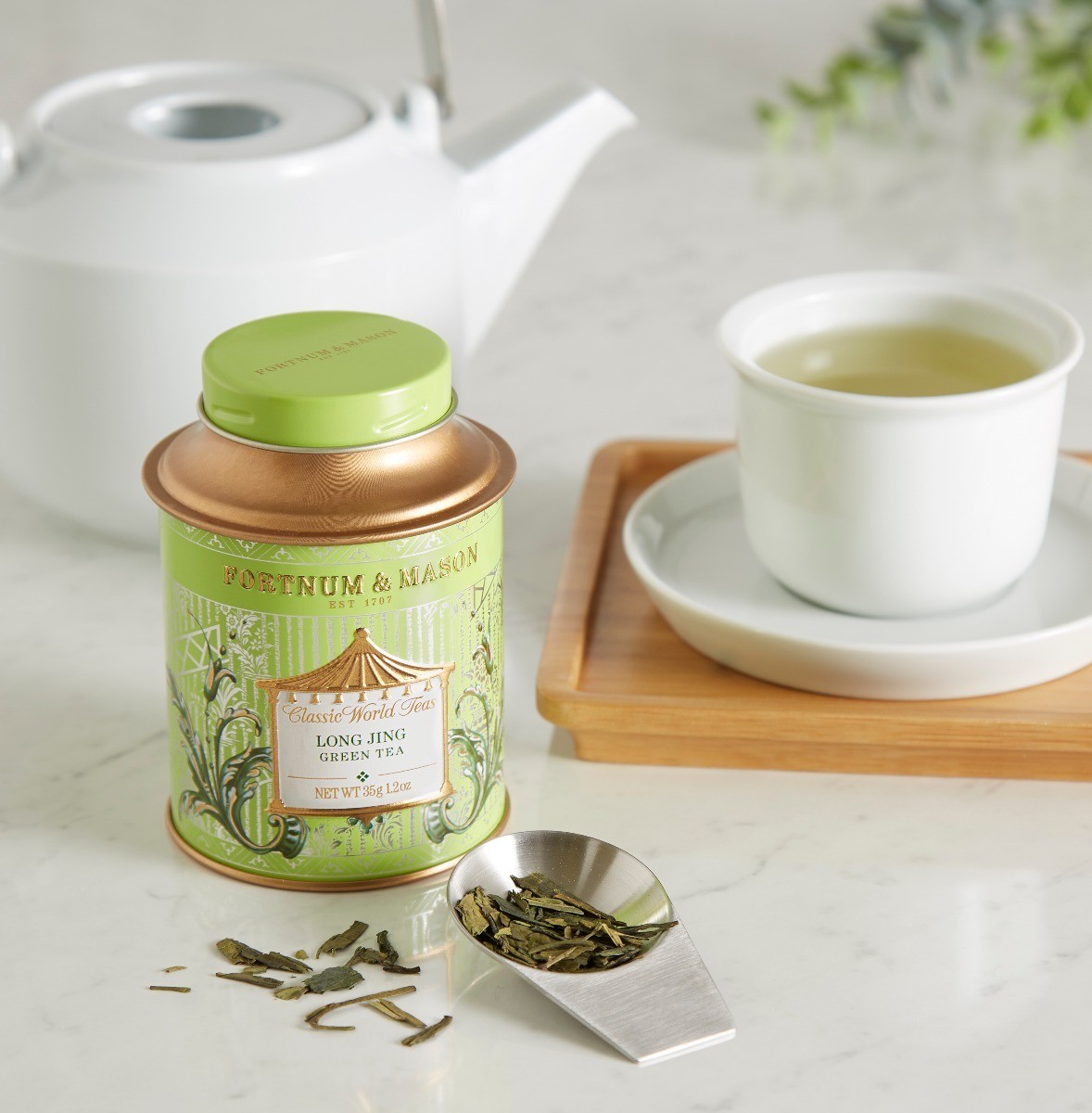 Fortnum & Mason British Tea, Long Jing Green Tea, 35g Loose Leaf Tea Tin – New