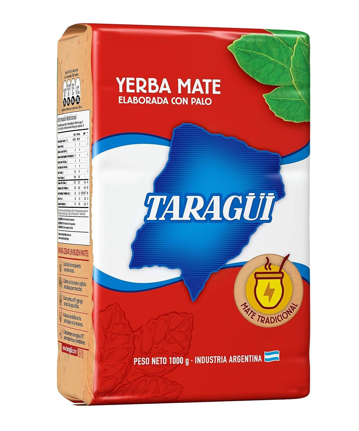 Taragui Yerba Mate with stems 2.2 lbs/1 kg