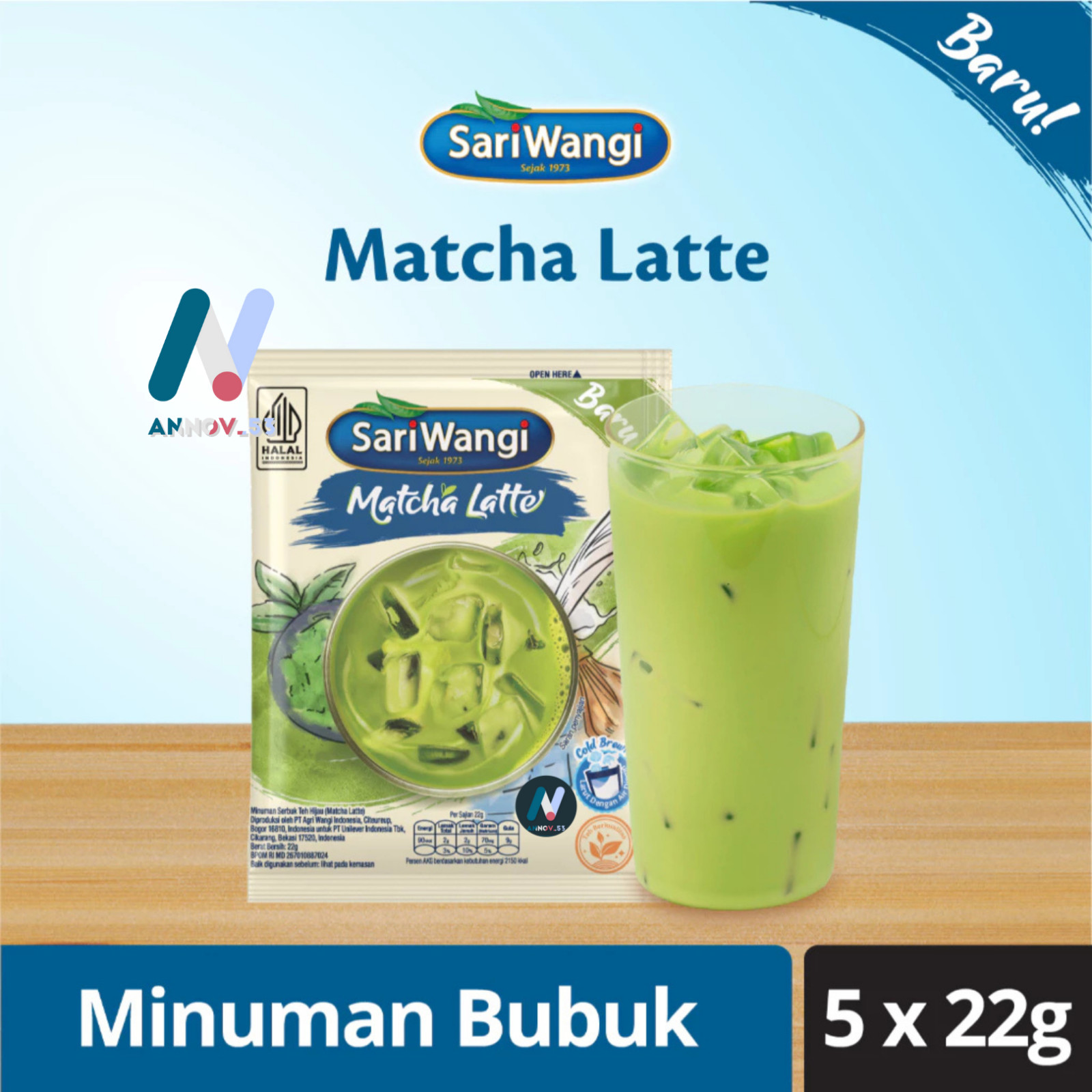 SARIWANGI Matcha Latte Earl Grey Milk Green Tea Drink Super Food Mood Booster