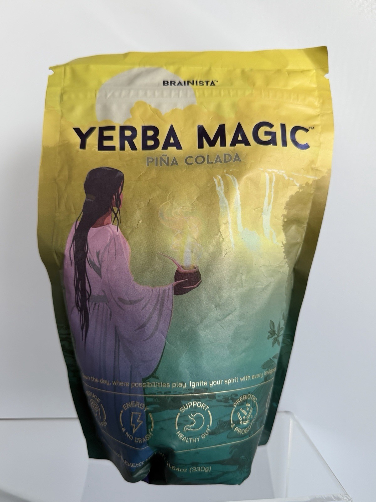 Brainista Yerba Magic Piña Colada Yerba Mate Tea Powder 390g Prebiotic Probiotic