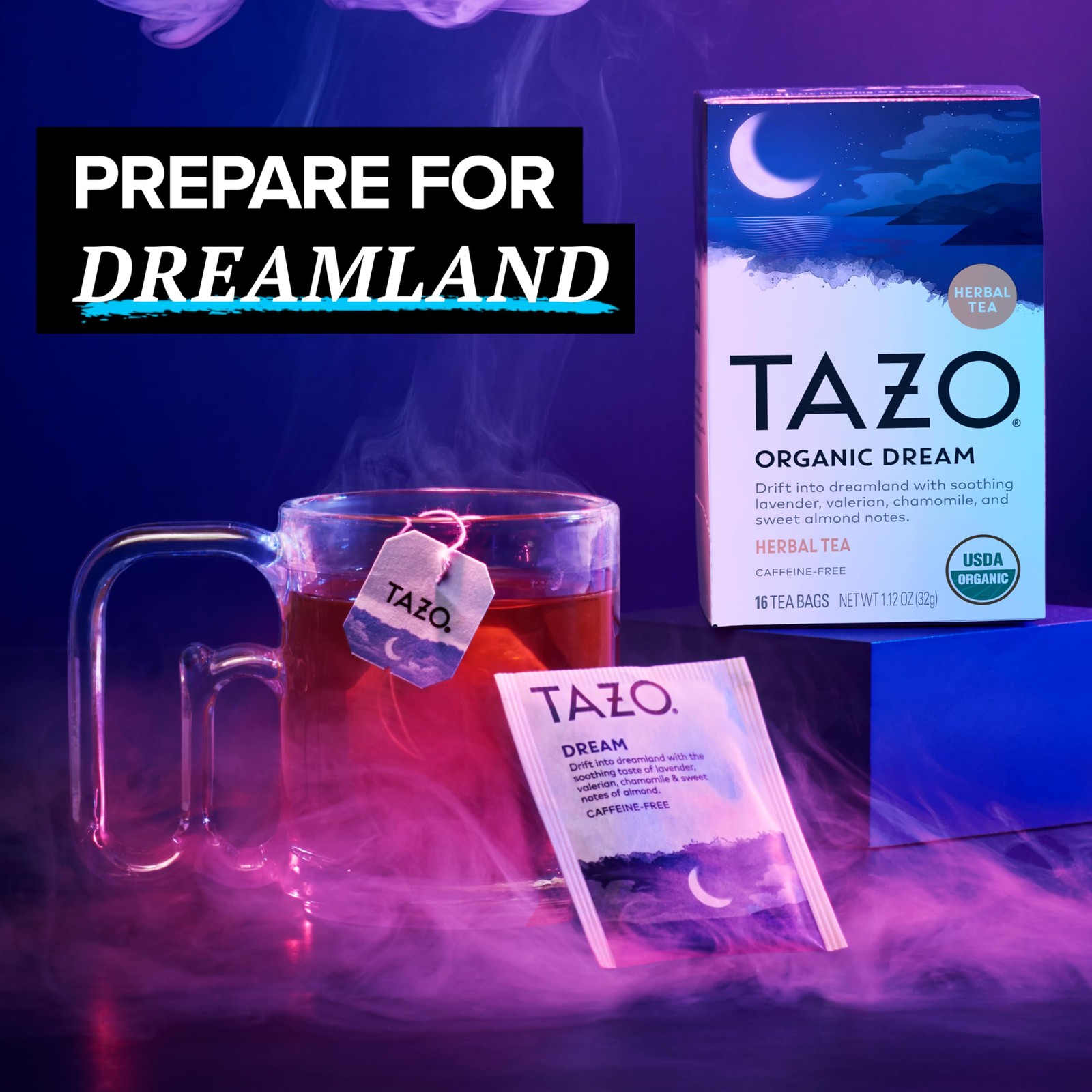 TAZO Organic DREAM Herbal Tea Bags, Caffeine-Free Bedtime Tea, Dream (96ct)