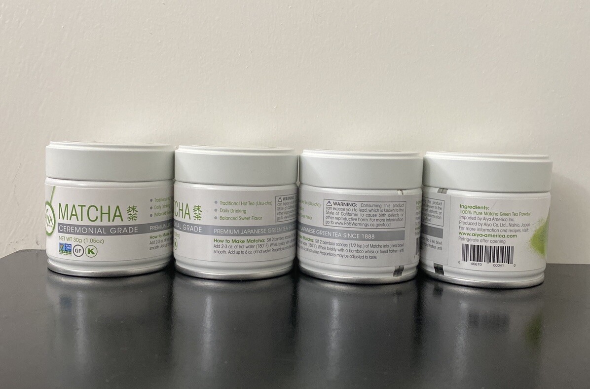 Aiya America Matcha Ceremonial Grade- 4 Cans of 30g (1.5oz)!