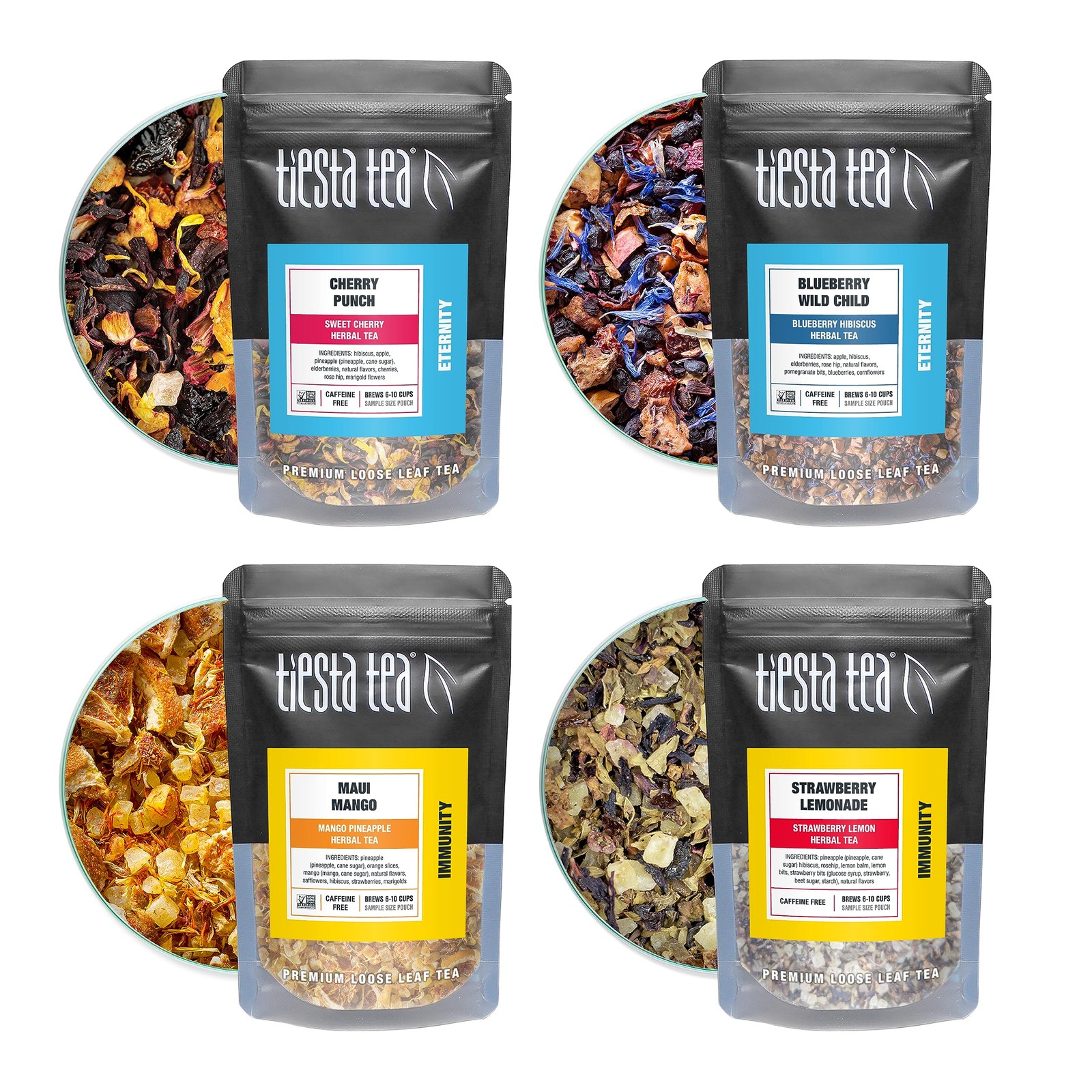 – Fruity Tea Sampler Dry Flight Set, Loose Leaf, No Caffeine, Makes Hot and I…