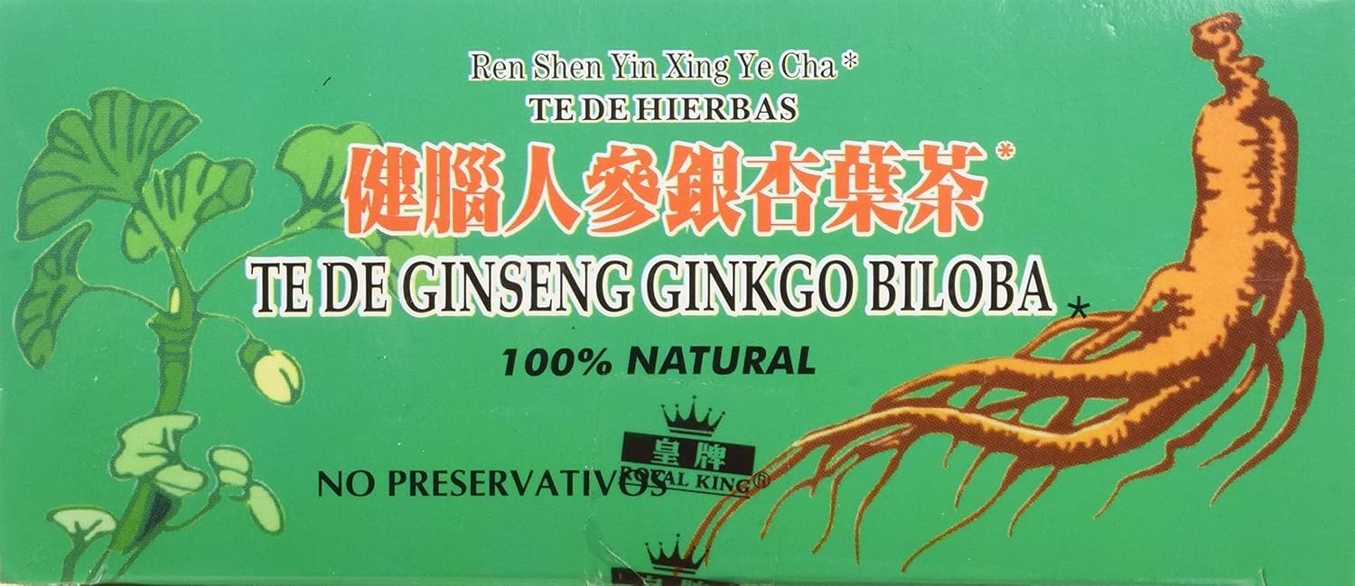 Ginseng Ginkgo Biloba Herbal Tea – 20 Bags to Enhance Energy & Mental Power