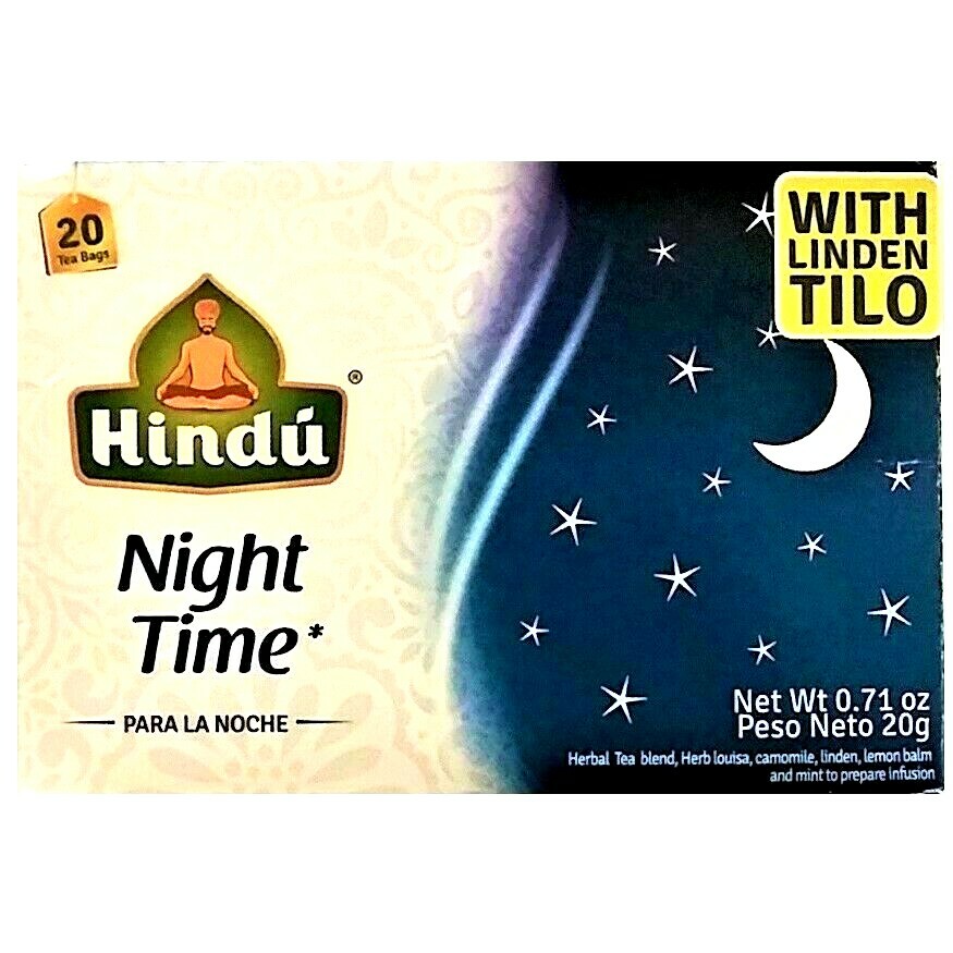 Hindu Night-Time Tea Chamomile-Louisa-Linden-Lemon Balm-Mint 20 Bags (Pack of 2)