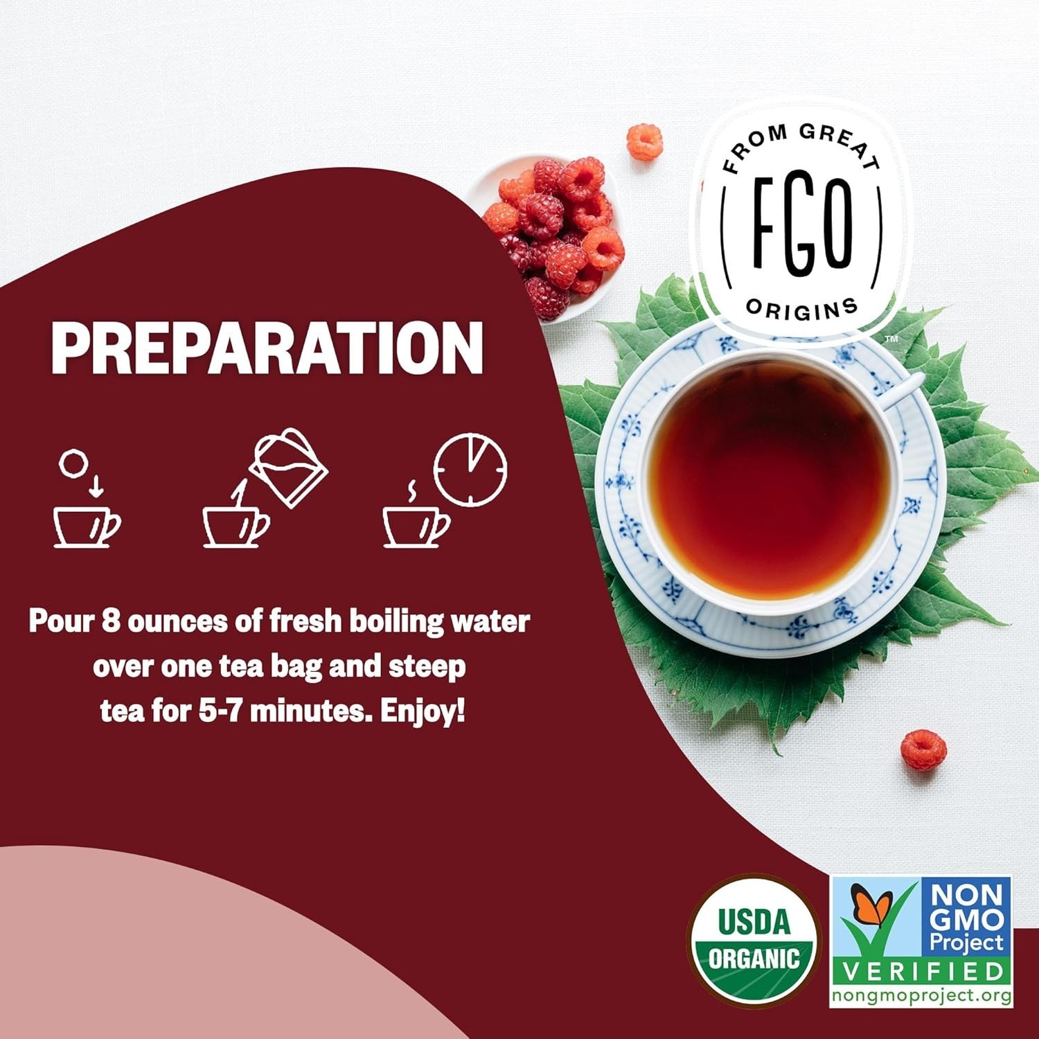 Organic Caffeine-Free Raspberry Leaf Tea – 100 Eco-Conscious Tea Bags