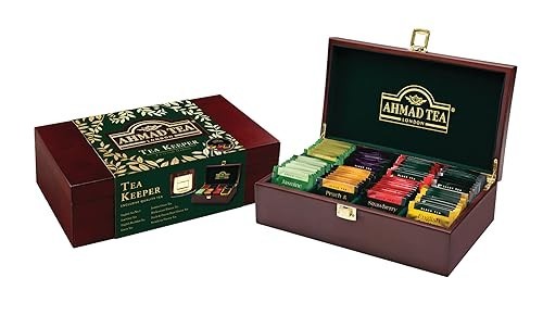 Assorted Tea Bags in Wooden Keeper Box – 80-Count Premium Loose Leaf Selection