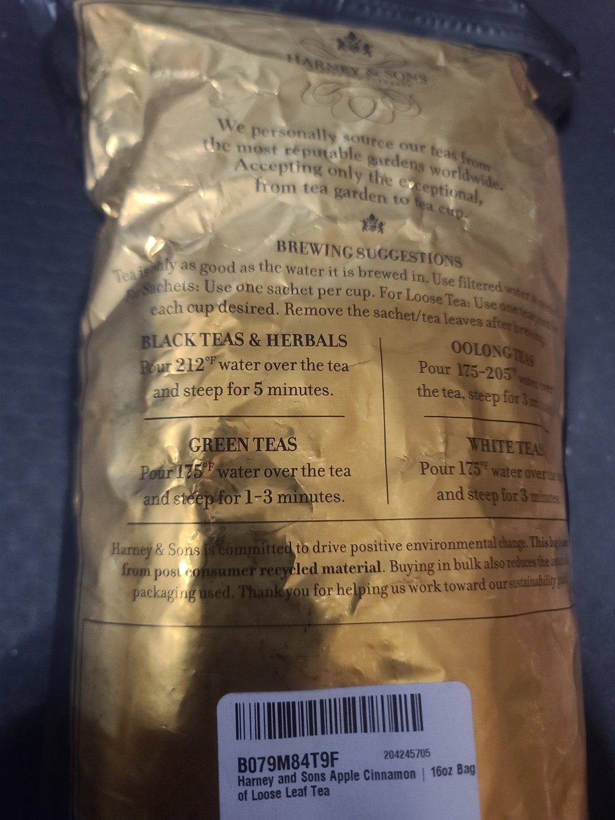 Harney And Sons Apple Cinnamon 1lb Bag Of Loose Leaf Tea
