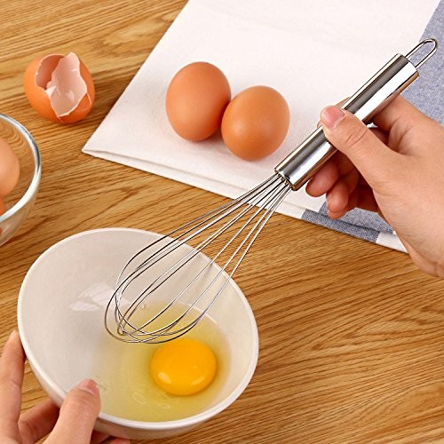 Stainless Steel Hand Whisk, Kitchen Mixer for Matcha, Baking and Cooking