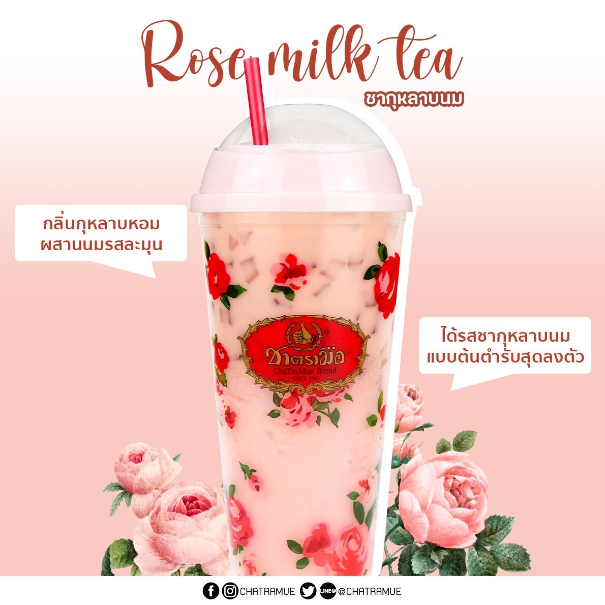 5 x 50g. Cha Tra Mue Authentic High Quality Thai Oolong+ Rose Petals Tea Mix DHL