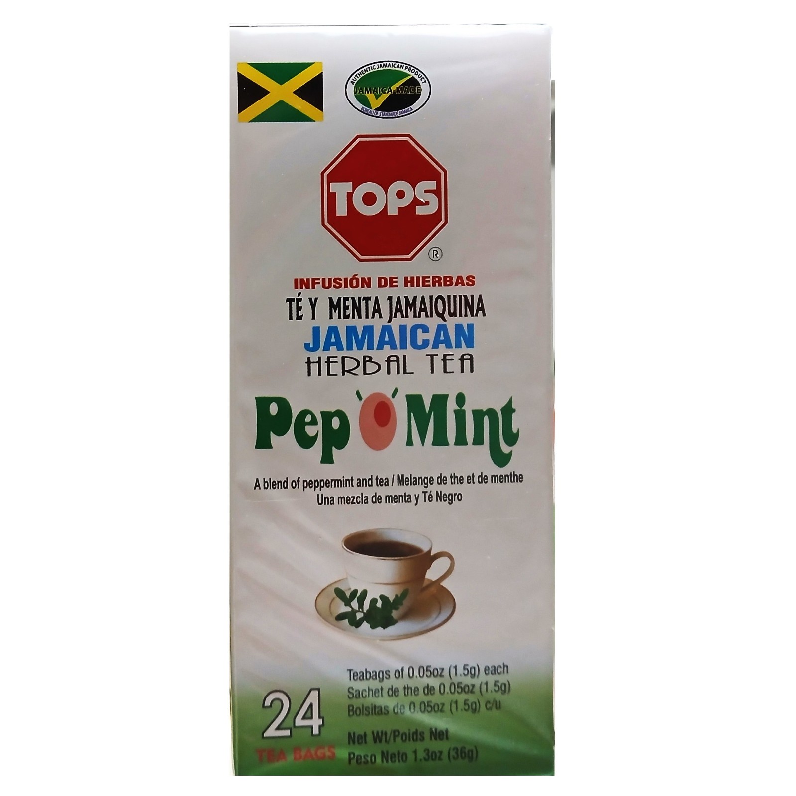 Tops Jamaican Pep-Mint Herbal Tea – 24 Tea Bags (Pack of 2)