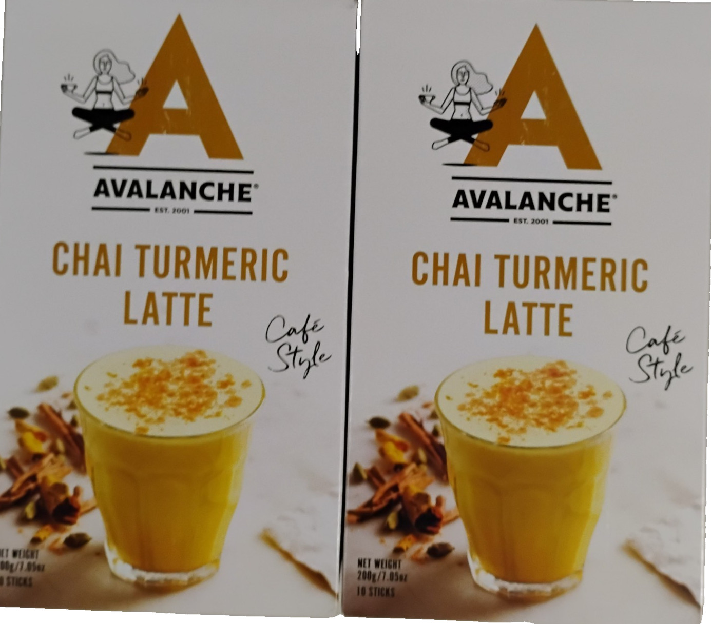 2x Avalanche Chai Tumeric Latte Cafe Style “Golden Milk” Warm & Nourishing New