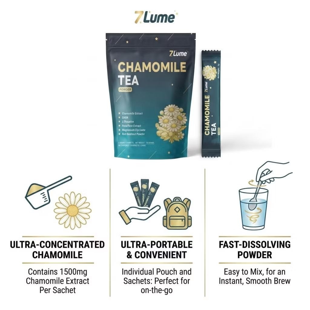 Chamomile Tea Powder 28 Sachets 1 Month Supply Herbal Tea Powder Mix