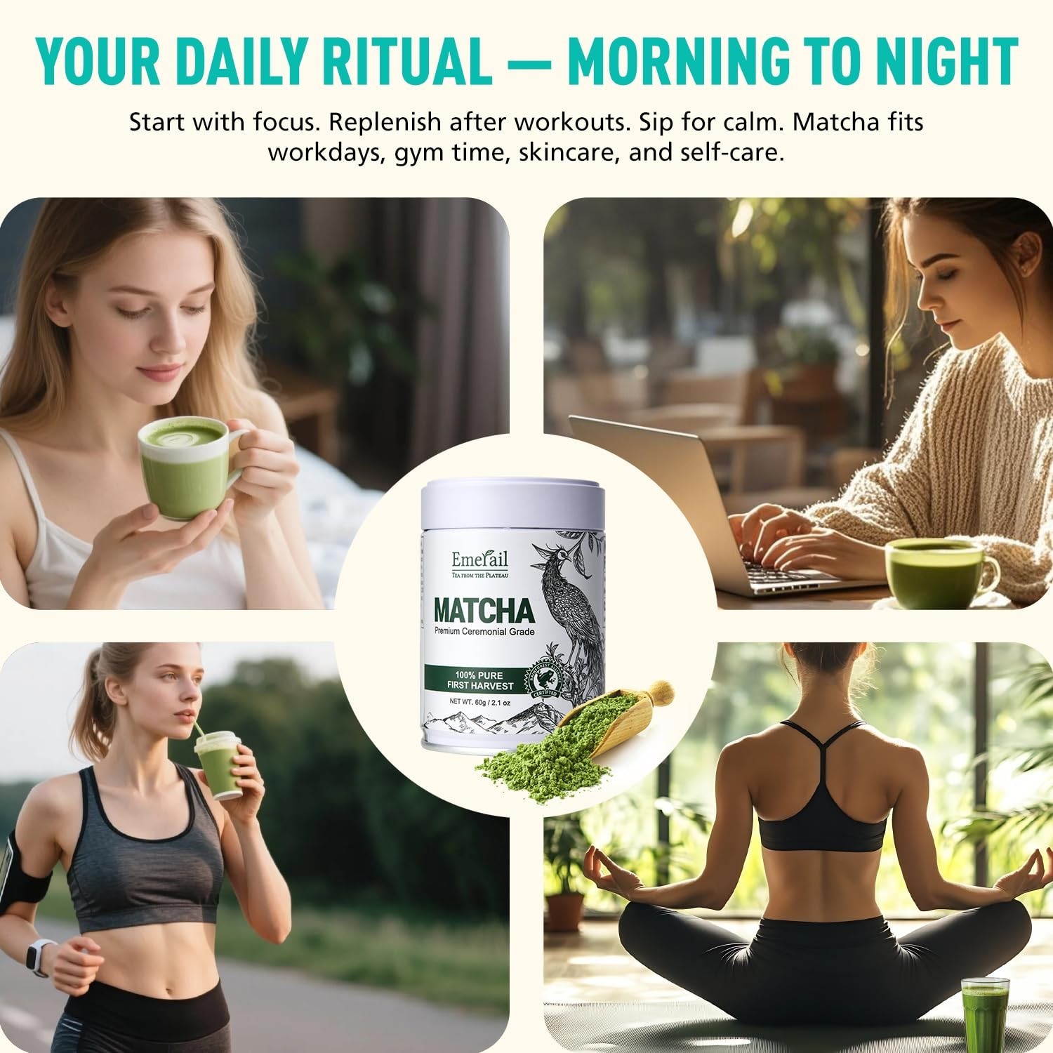 Emerail Ceremonial Grade Matcha Green Tea Powder (60g / 2.1oz)